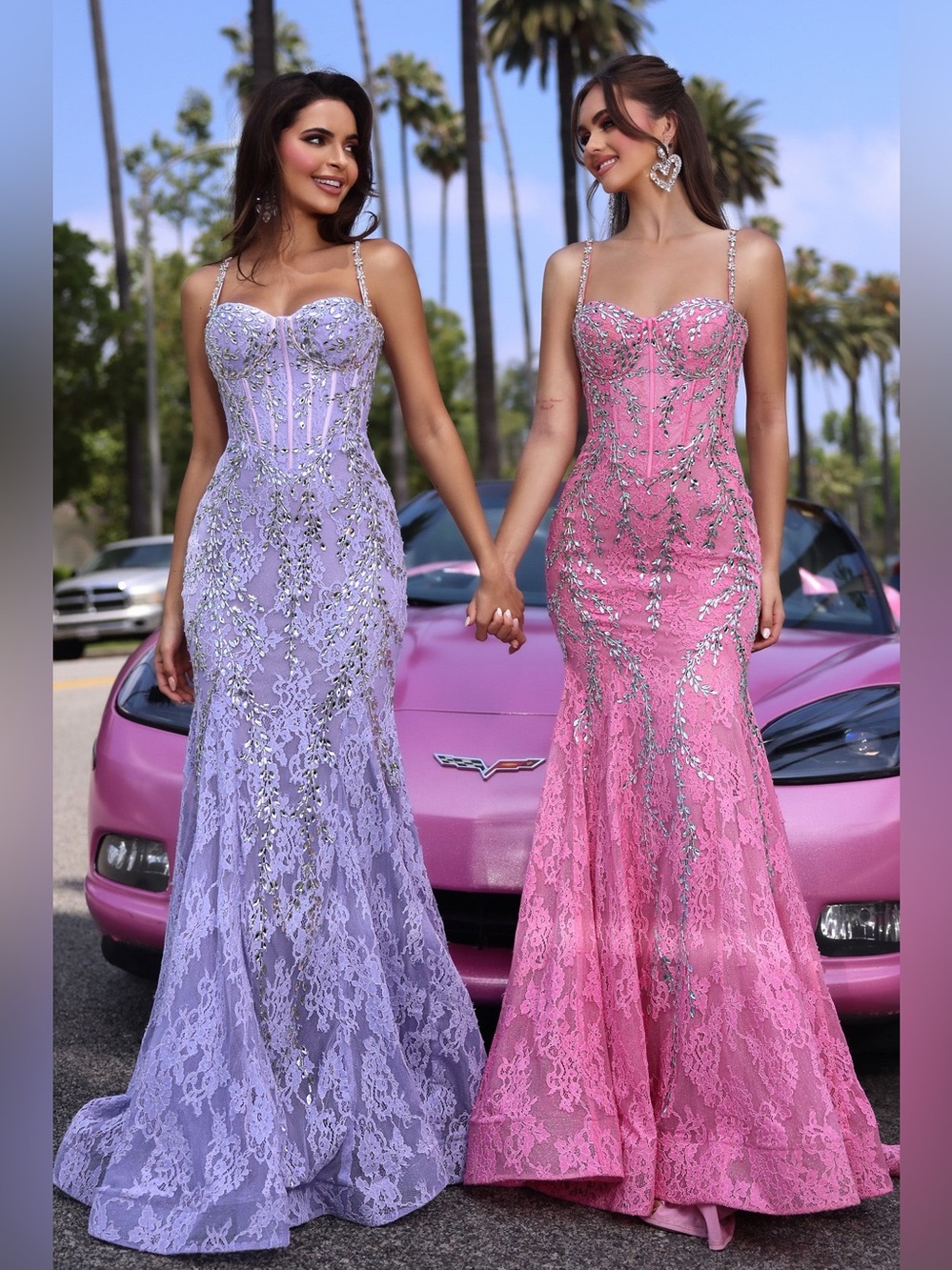 NWT Portia and Scarlett (Style PS25150) Gown in Pink/Silver ~ Size 4, 6 & 12